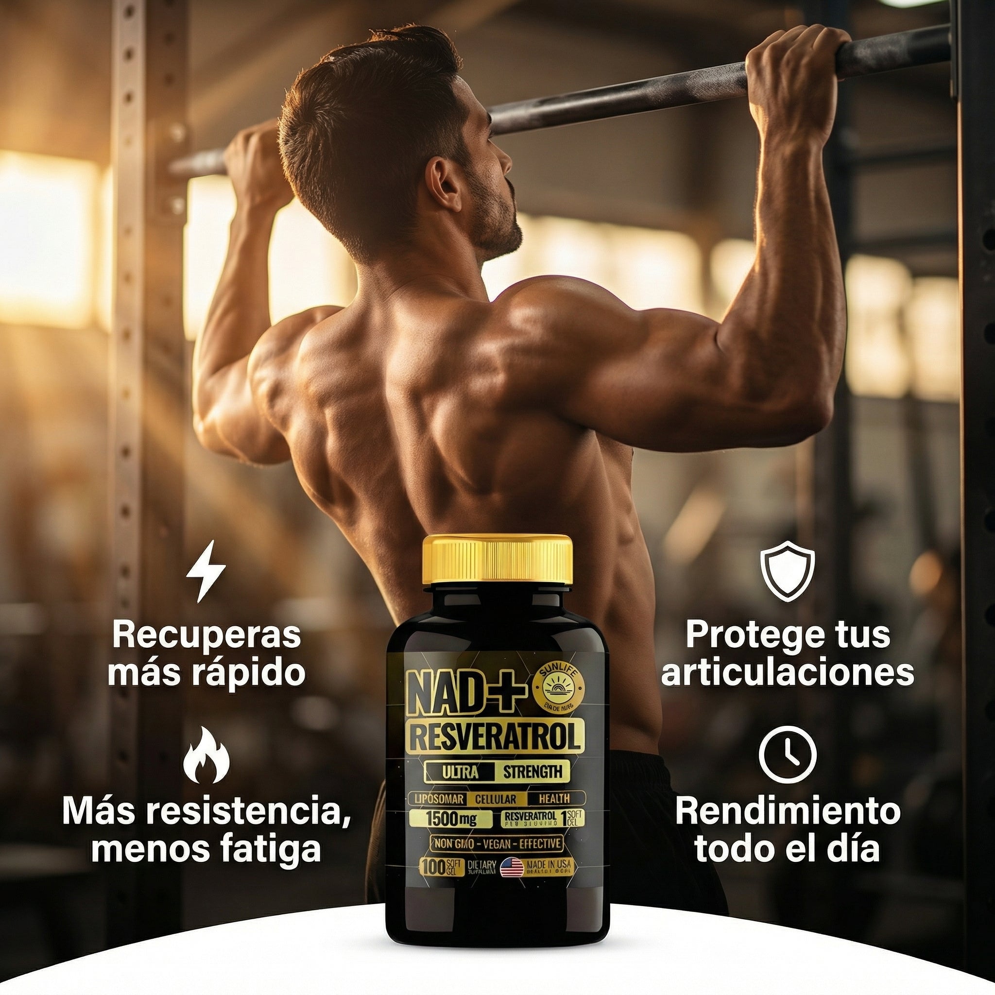 Suplemento NAD+Resveratrol 100 Capsulas
